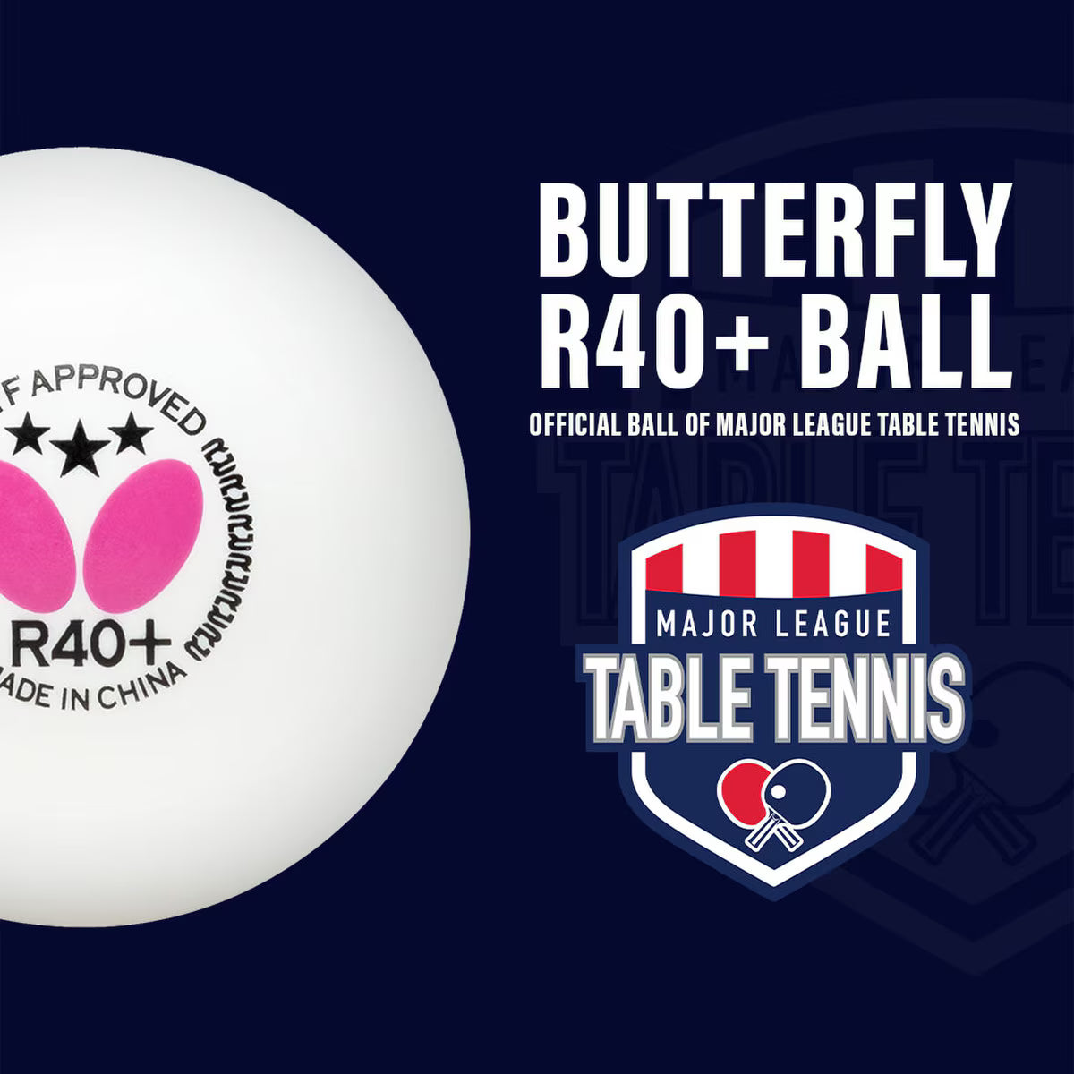 Butterfly R40+ 3-Star Ball White