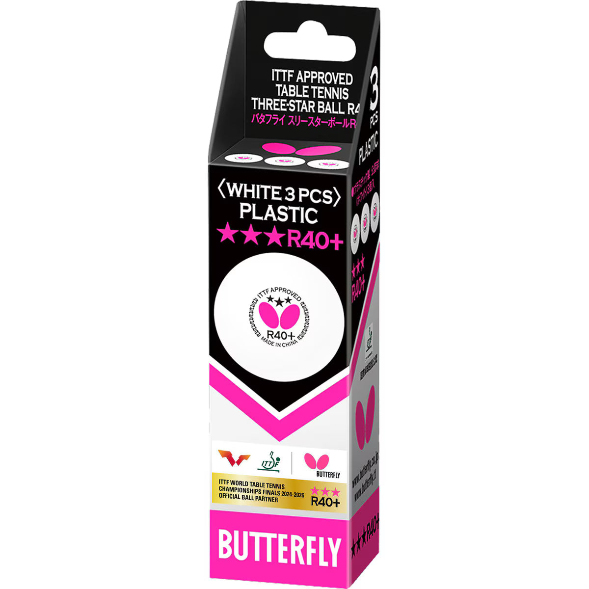 Butterfly R40+ 3-Star Ball White