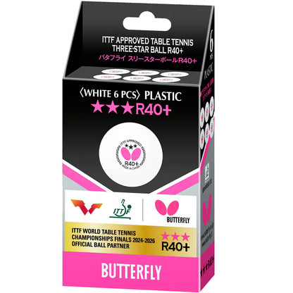 Butterfly R40+ 3-Star Ball White